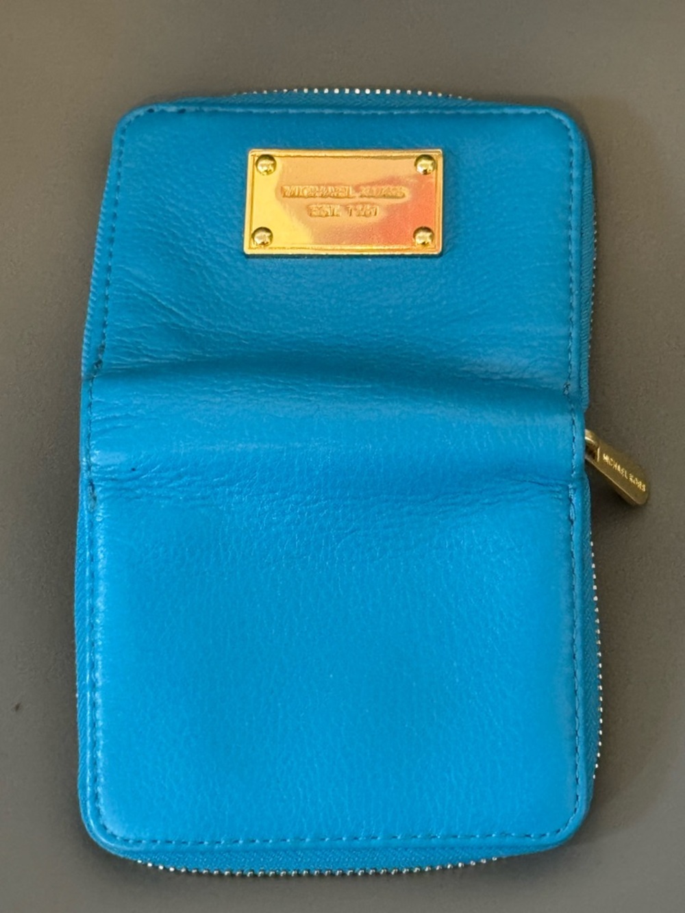 Michael Kors Shoulder Bag and Wallet Turquoise and Gold - Picture 11 of 12